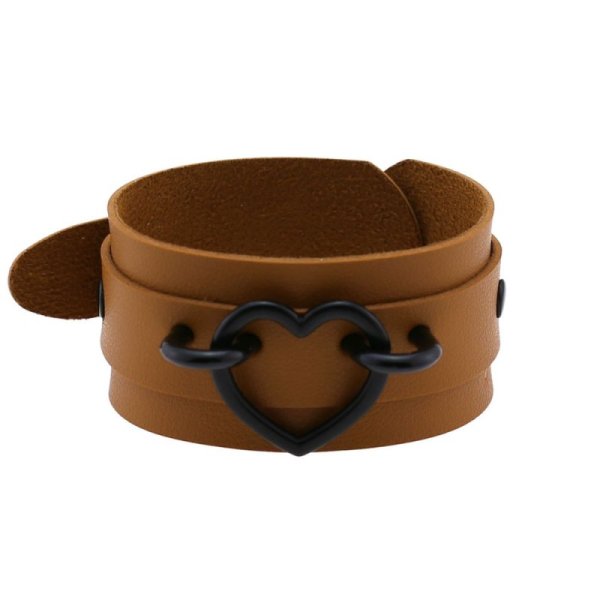(image for) Punk PU leather Love Ring - Black