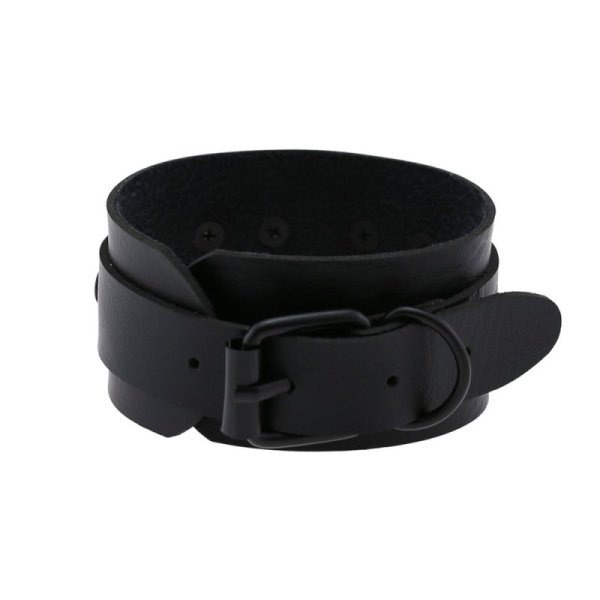 (image for) Punk PU leather Love Ring - Black