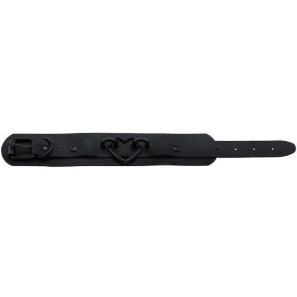 (image for) Punk PU leather Love Ring - Black