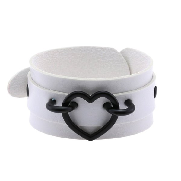 (image for) Punk PU leather Love Ring - Black