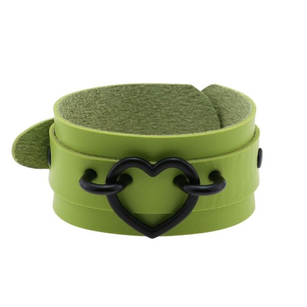 (image for) Punk PU leather Love Ring - Black