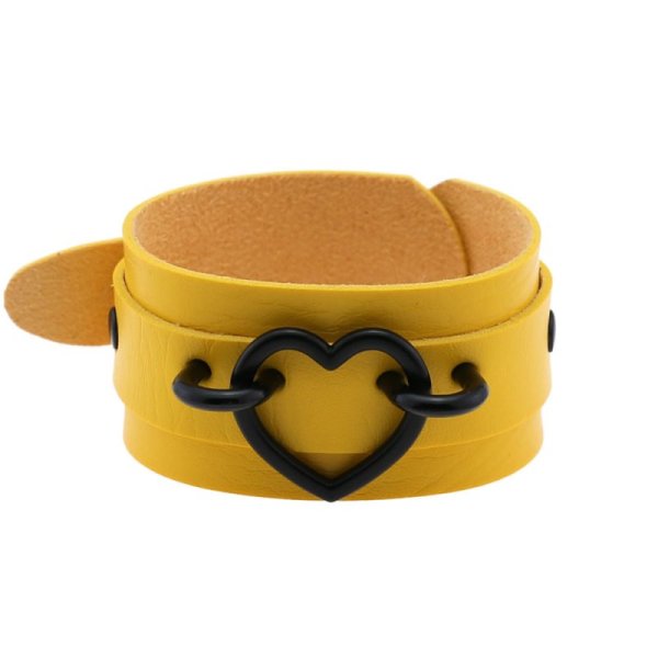 (image for) Punk PU leather Love Ring - Black