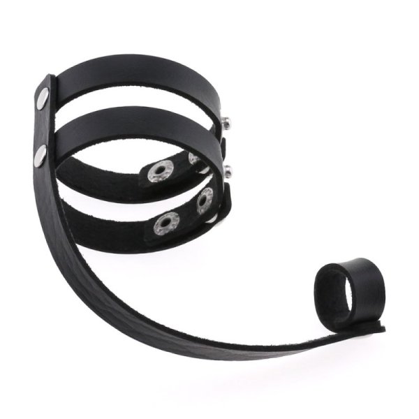 (image for) PU Leather Ring Wrist Bracelet