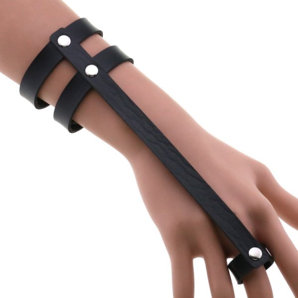 (image for) PU Leather Ring Wrist Bracelet