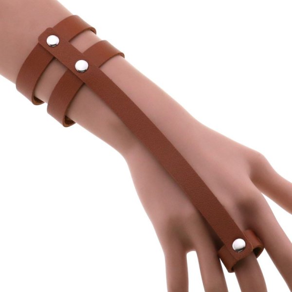 (image for) PU Leather Ring Wrist Bracelet