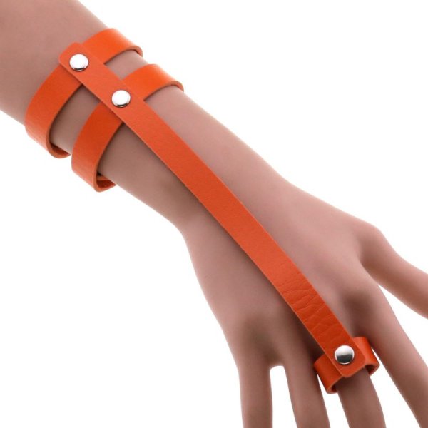 (image for) PU Leather Ring Wrist Bracelet