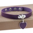 (image for) Punk Goth Heart Pendant Necklace Leather Collar