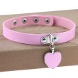 (image for) Punk Goth Heart Pendant Necklace Leather Collar