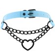 (image for) Black Heart Ring Chain Neck Necklace