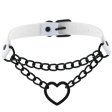 (image for) Black Heart Ring Chain Neck Necklace