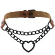(image for) Black Heart Ring Chain Neck Necklace