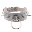 (image for) Double Layer PU Leather Silver Nail Collar