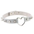 (image for) Sliver Heart Spiked Rivet Leather Collar