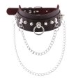 (image for) PU Leather Silver Nail Collar With Chain