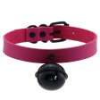 (image for) Leather Black Bell Pendant Collar