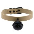 (image for) Leather Black Bell Pendant Collar