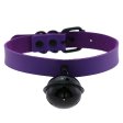 (image for) Leather Black Bell Pendant Collar