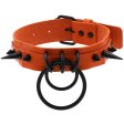 (image for) Black Spiked Drum Nails Double Ring Collar
