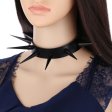 (image for) Extra Long Black Stud PU Leather Collar