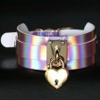 (image for) Laser Golden Heart Lock Neck Necklace