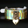 (image for) Laser Golden Heart Lock Neck Necklace
