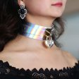 (image for) Laser Silver Heart Lock Neck Necklace