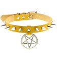 (image for) Rivet Pentagram Pendant Leather Choker