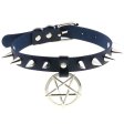 (image for) Rivet Pentagram Pendant Leather Choker