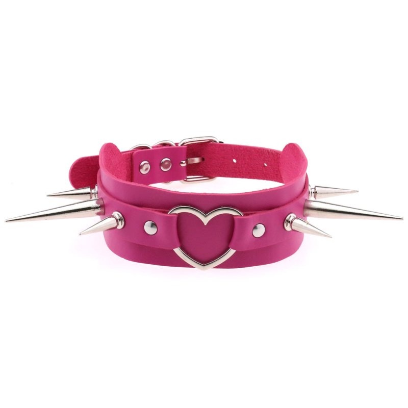 (image for) Extra Long Spikes Heart Ring Collar