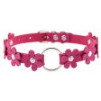 (image for) Flower PU Leather O-Ring Collar