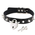 (image for) Studded Heart Lock Pendant Collar