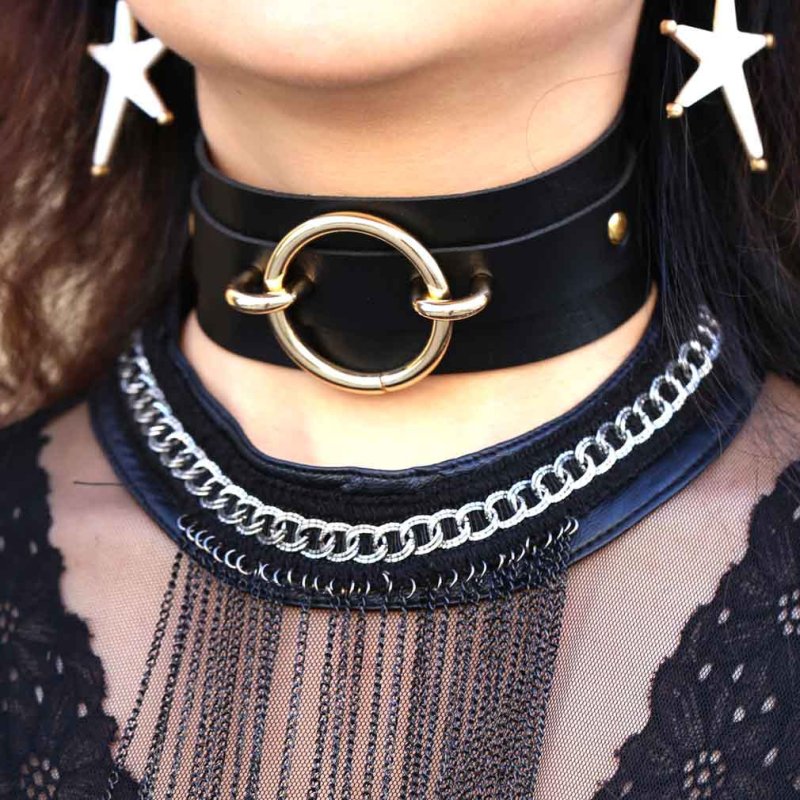 (image for) Silver O-Ring Punk Collar