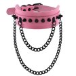 (image for) Rivet Collar With Double Black Chain