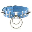 (image for) Spiked Rivet Double Ring Pendant Collar