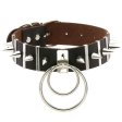 (image for) Spiked Rivet Double Ring Pendant Collar