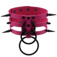 (image for) Three-row Black-ring Rivet Spiked Collar
