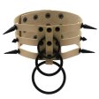 (image for) Three-row Black-ring Rivet Spiked Collar