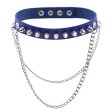 (image for) Rivet Spiked Leather Collar With Chain