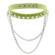(image for) Rivet Spiked Leather Collar With Chain