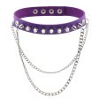 (image for) Rivet Spiked Leather Collar With Chain