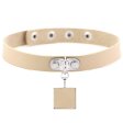 (image for) Square Pendant Neck Leather Collar