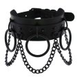 (image for) O Ring Black Chain Clavicle Chain Neck Sleeve