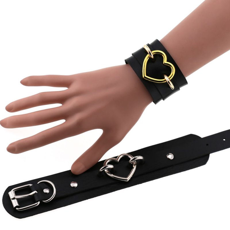 (image for) Punk PU leather Love Ring - Golden