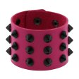 (image for) Three-row leather studded wide bracelet