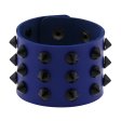(image for) Three-row leather studded wide bracelet