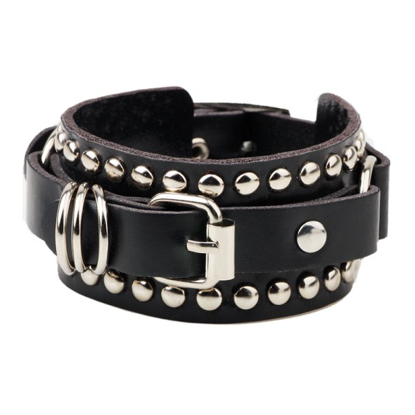 (image for) Rivet Wide Cuff Leather Bracelet