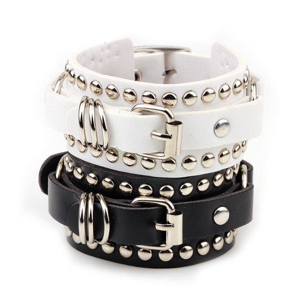 (image for) Rivet Wide Cuff Leather Bracelet