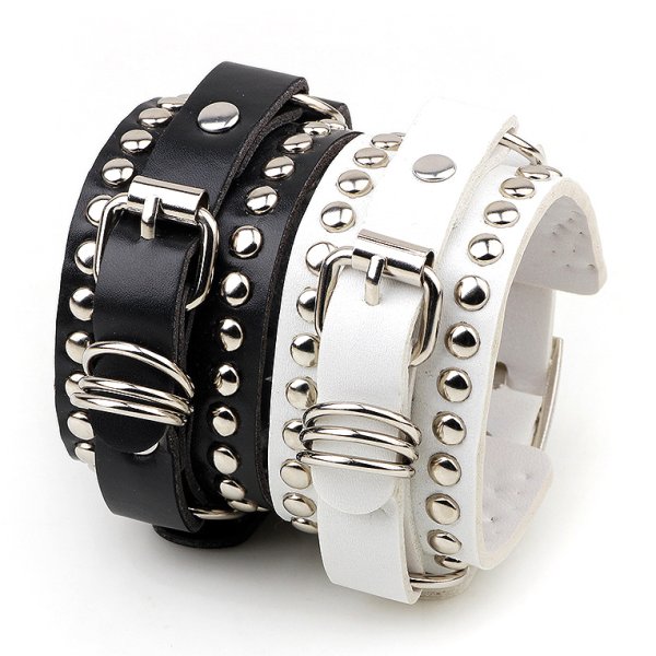 (image for) Rivet Wide Cuff Leather Bracelet