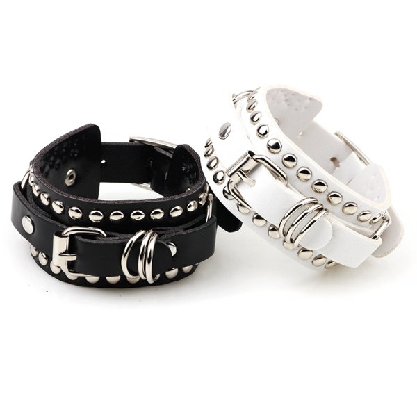 (image for) Rivet Wide Cuff Leather Bracelet