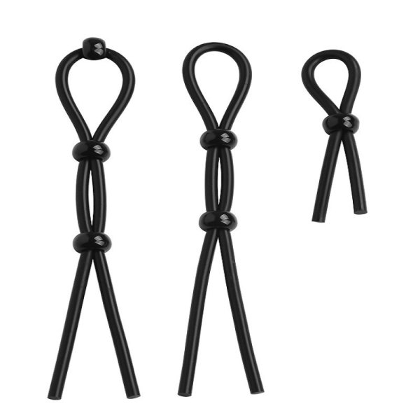 (image for) Black Adjustable Penis Tie Ring